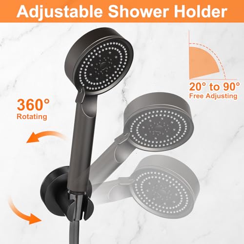 Soporte para cabezal de ducha con ventosa uxcell negro de pared extraíble 4