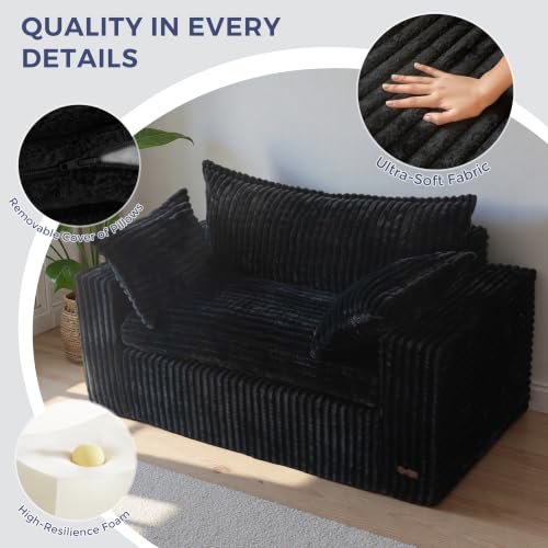 Image of MAXYOYO Boneless Couch, 59-Inch Couch in a Box, Deep Loveseat