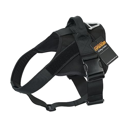 EXCELLENT ELITE SPANKER Tactical Dog Harness Patrol Harness Service Dog Vest Military Dog Vest Working Dog Vest with Handle(Black-L)