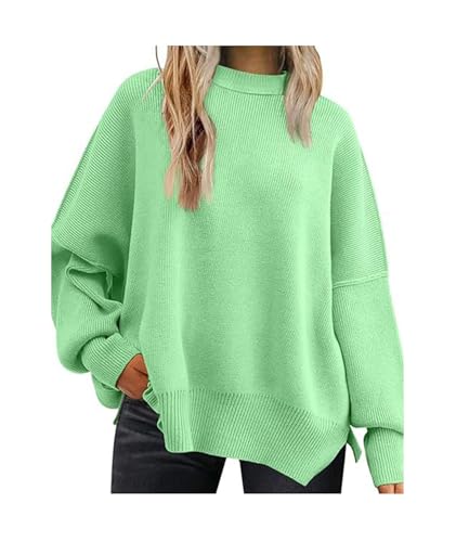 Image of SEMATOMALA Women's Oversized Plain Batwing Sweaters Fall Winter Crewneck Trendy Pullover Knit Jumper Tops