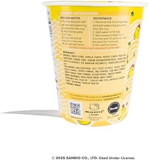 Prince Katsu Hello Kitty Vegan Ramen Noodle Cup | 6 Pack Chicken Flavors | Premium Ramen Soup Mix for Microwave, Asian Snacks