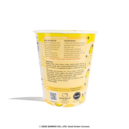 Prince Katsu Hello Kitty Vegan Ramen Noodle Cup | 6 Pack Chicken Flavors | Premium Ramen Soup Mix for Microwave, Asian Snacks