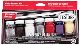 Testors Gloss Enamel Hobby Paint Kit Black, Blue, Red, Silver, White, Yellow5