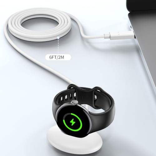 Image of Charger Cable for Google Pixel Watch 4,USB C Quick Charging Dock 6ft Only Compatible with Google Pixel Watch 4 (41mm /45mm) Connected Smartwatch Charger Cord Replacement Charging Cable,2M White