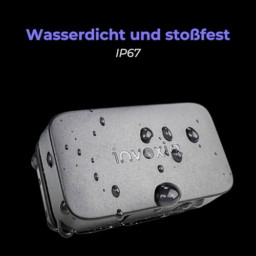 Invoxia Mini GPS Tracker – Wasserdichter GPS-Tracker mit Echtzeit Diebstahlwarnungen – Bis zu 3 Monate Batterielaufzeit – 1 Jahres Abonnement inklusive – Klein und leicht – Diebstahlsicherung