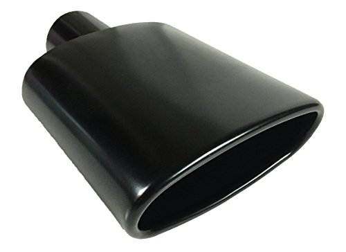 Exhaust Tip Oval 2.250 In Inlet 6.0 X 2.25 In Outlet 9.00 In Long Rolled Oval Angle Woa6002509-225-Bpss Stainless Steel Black Powder Coated Wesdon Exhaust Tip #TOP6