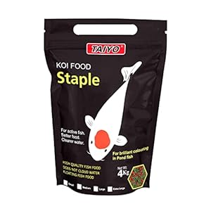 TAIYO Koi Staple Fish Food, A Complete Nutrition for Koi and Other Tropical Fishes, Enriched with Protein, Staple Diet for Growth, Color & Longevity, 4 kg
