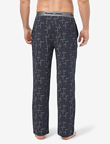 Tommy John Men's Second Skin Pajama Pants - Comfortable Soft Sleep & Lounge Bottoms For Men (Elastic Band, Dress Blues Father, Medium) #TOP2