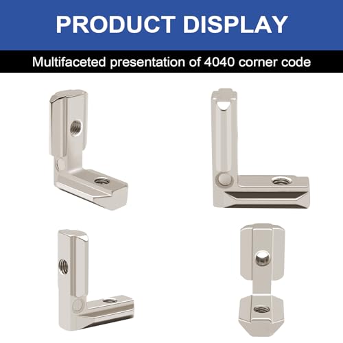 Image of 26pcs Seekliny 4040 Aluminum Extrusion Connector Corner Bracket Joining 4040 Hardware T-Slotted Accessories with Screws for 8020 Aluminum Profile 3D Printer Frame Spare Parts Silver