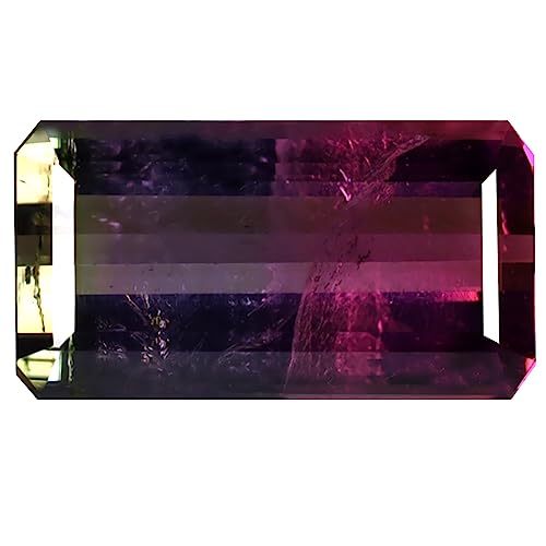 Tourmaline pastèque en vrac 3.75 ct, pierre précieuse octogone 14x7mm non traitée