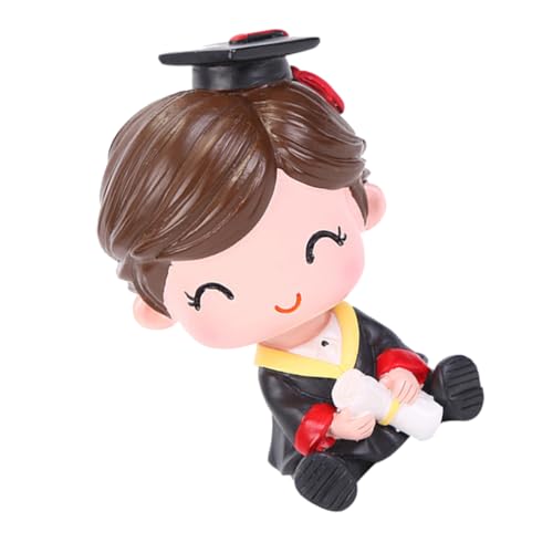 YARNOW Figura Cabezona del Doctor Coche De Juguete Cabeza Movible Decoracion De Graduacion Cabeza Movible para Escritorio Adorable Adorno De Resina para Coche De Graduación