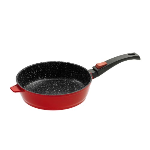 Bratpfanne KING Pfannen Gr Ø 24 cm + Höhe 7 cm rot Bratpfanne Keramikpfanne Keramikpfannen Pfanne Induktion
