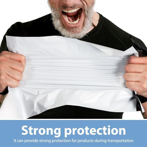 Image of Metronic Poly Mailers 14.5x19 500 Pcs Large Shipping Bags for Clothing Mailing Bags with Strong Self-sealing Adhesive Waterproof and Tear-Proof Shipping Bags in White
