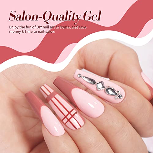 Born Pretty Nude Pink Gel Nail Polish Skin Tones Pink Brown Neutral Gel Nail Polish Kit All Seasons Gifts Collection Soak Off Led Gel Nail Kit Manicure Diy Home Salon 6Pcs 10Ml #TOP5