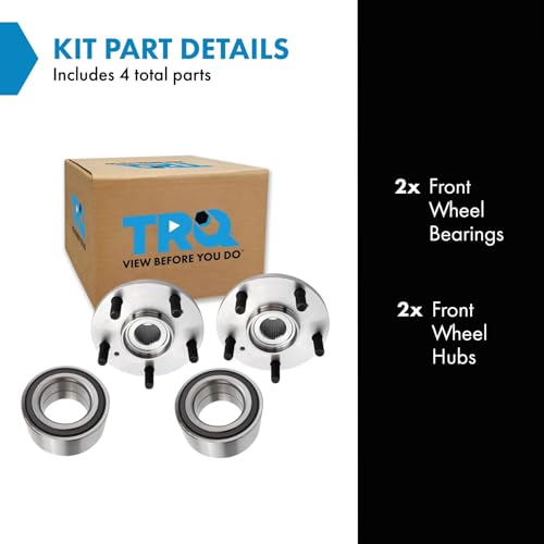 Image of TRQ 2 Piece Front Wheel Bearing & Hub Assembly Set Compatible with 2015-2019 Acura TLX 2013-2017 Honda Accord