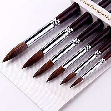 Golden Maple Artist Paint Brushes - Superior Sable Watercolour Brushes Round Point Tip Paint Brush Set for Watercolor Acrylic Painting Supplies