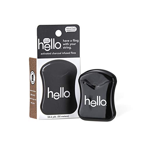 Hello BSDP-NSPS370 Oral Care Activated Charcoal Infused Floss Vegan Wax thumb #1