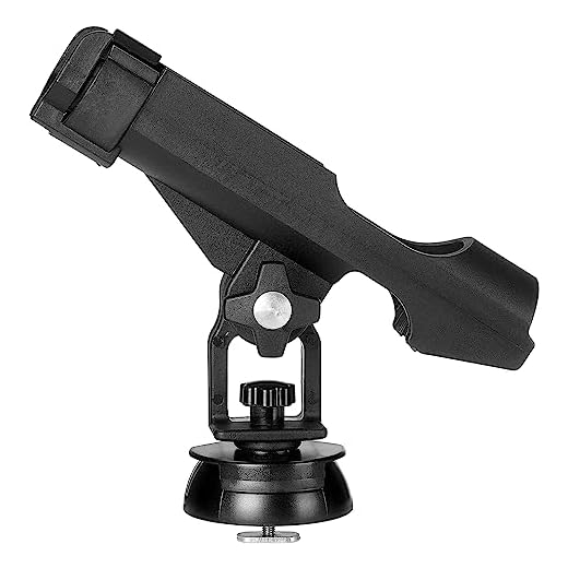 kemimoto Kayak Fishing Rod Holder, Fishing Boat Rods Holder with T-Shaped Screw Mounted on The Rail or Kayak, Canoe, Fishing Boat, 360° Adjustable Kayak Fishing Pole Holder, Kayak Fishing Accessories
