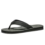 Pathbreaker Flip Flops For Men, The Best Non Slip Summer Beach Slipper, Mens Confortable Wide Platform Thong Sandals ... (45M EU / 11 D(M) US, Black)