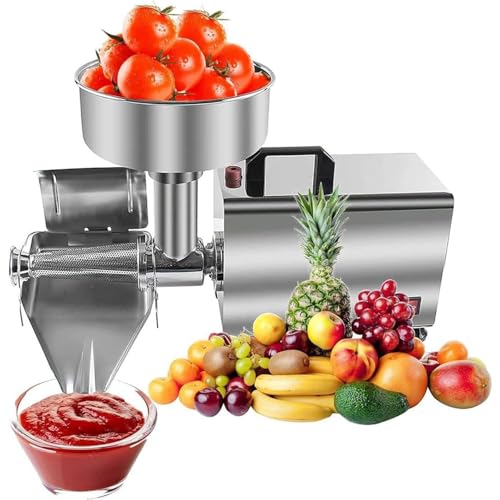 Colador de tomates eléctrico de 450 W, máquina de molienda de tomates comercial, máquina para hacer salsa de tomate de acero inoxidable, máquina de prensado de alimentos