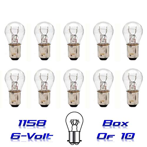 Octane Lighting 1158 6 Volt 6V Tail Light Brake Stop Turn Signal Lamp Bulbs Box Of 10