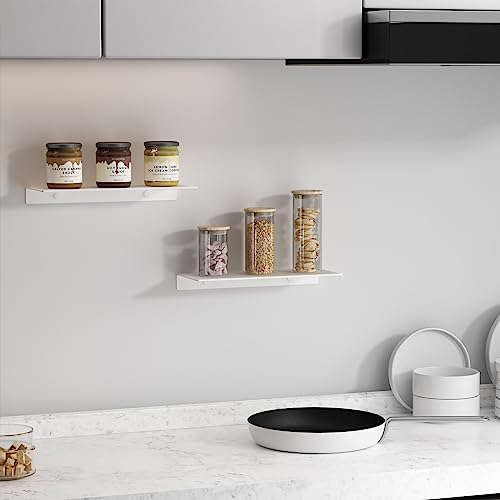 Étagère de rangement au design épuré blanc mat en aluminium robuste