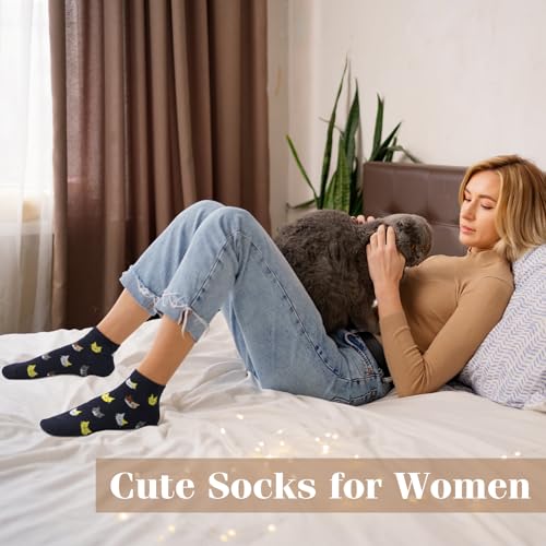 Justay 5 Pairs Womens Cat Socks Novelty Funny Cotton Socks Cute Cat Claw Socks Animal Ankle Socks Gifts For Women thumb #4