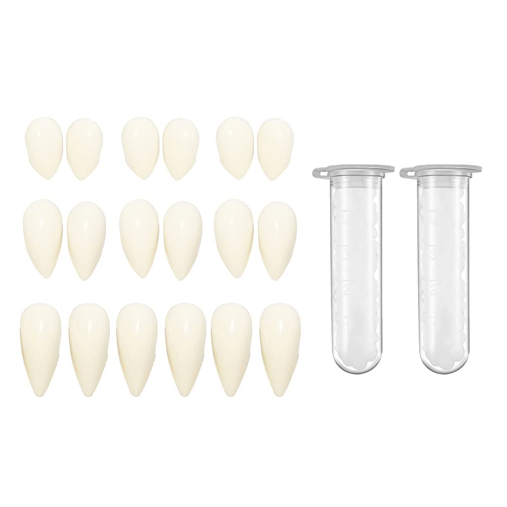 SecadenSecaden 9 Pairs Vampire Teeth 3 Sizes Fangs with Teeth Pellets for Halloween Party Cosplay Party Favors