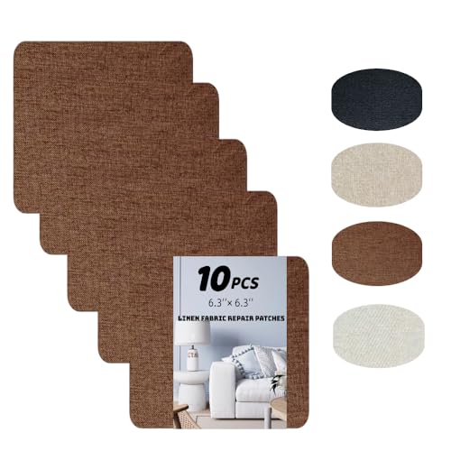 10-Pack Couch Patch Repair Fabric,Self-Adhesive Microfiber Patches,Quick Fix Sofa Chair Car Seat,Furniture,Upholstery Repair Kit
