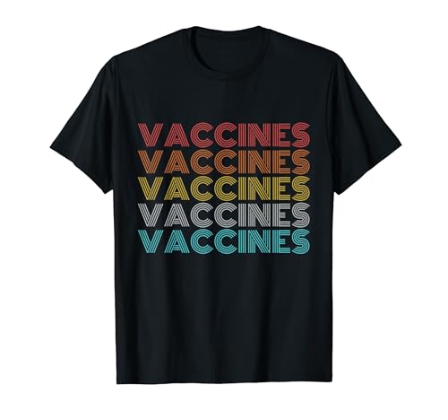 Vaccines Shirt Vintage Retro Apparel Unisex Adults Retro Vintage Vaccines T-Shirt Black, Multicolour Short Sleeve Crew Collar Classic Fit Small