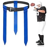 DASKING Cinture da Tag Rugby con 3 Bandiere – 130cm Regolabili in Velcro per Tag Rugby/Flag Football per Bambini, Giovani e Adulti – Accessori da Football Durevoli per Allenamento, Scuole e Giochi in