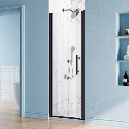 26-27.5" W x 68" H Frameless Pivot Shower Door, 1/4"