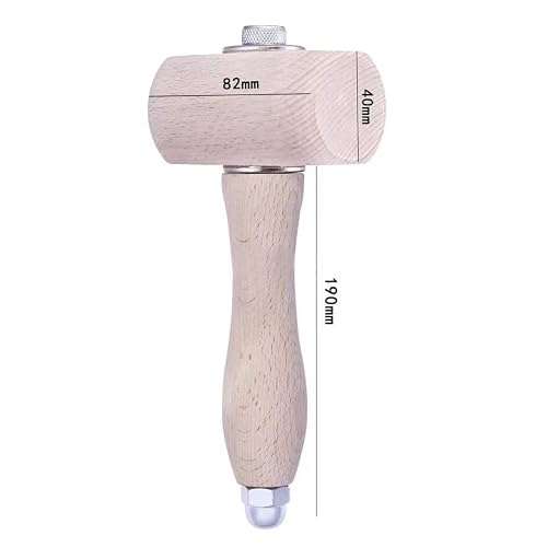 Wessben 2Pcs Leather Carving Hammers Mallets,Diy Leathercraft Mallet With Nylon T Head Wood Handle, Diy Leathercraft Wood T Head Wood Mallet,Sew Leather Cowhide Tool #TOP2