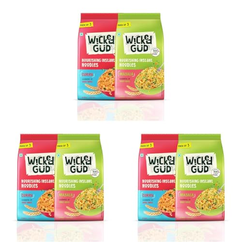 Image of WickedGud Curry & Masala Instant Noodles (Pack of 3)