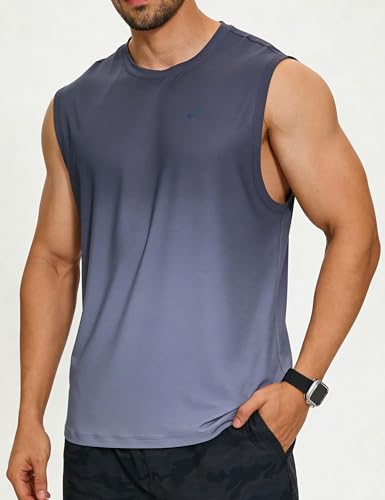 Image of EZRUN Men's Workout Sleeveless Shirts Quick Dry Muscle Swim Shirt Gym Fitness Running Beach Tank Tops