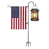 TOPFLAGS Garden Flag Stand with American Flag Garden Flag Metal Yard Flag Holder Pole Stake Small Flag Stands for Garden Flags 12 x 18