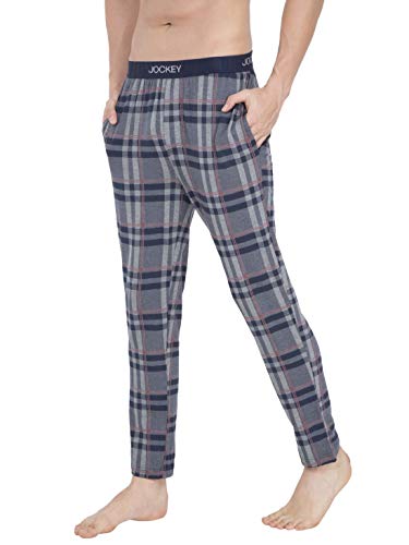Image of Jockey IM03 Men's Tencel Micro Modal Cotton Elastane Stretch Regular Fit Checkered Pyjama with Side Pockets (Prints May Vary)