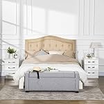 HOMCOM Ensemble de kiosques à nuit modernes 2, Tables de chevet avec 3 Tiroirs haute brillance pour chambre, blanc