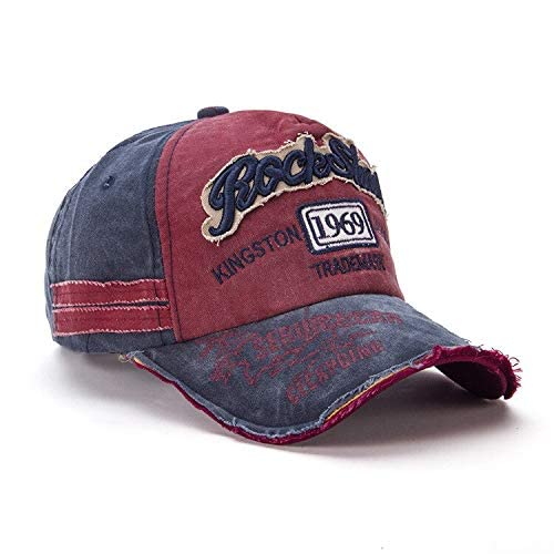 Image of 1969 Denim Washed Stylish Cap for Men Women with Brim (Fit to Head Size - Approx 54CM to 60CM)