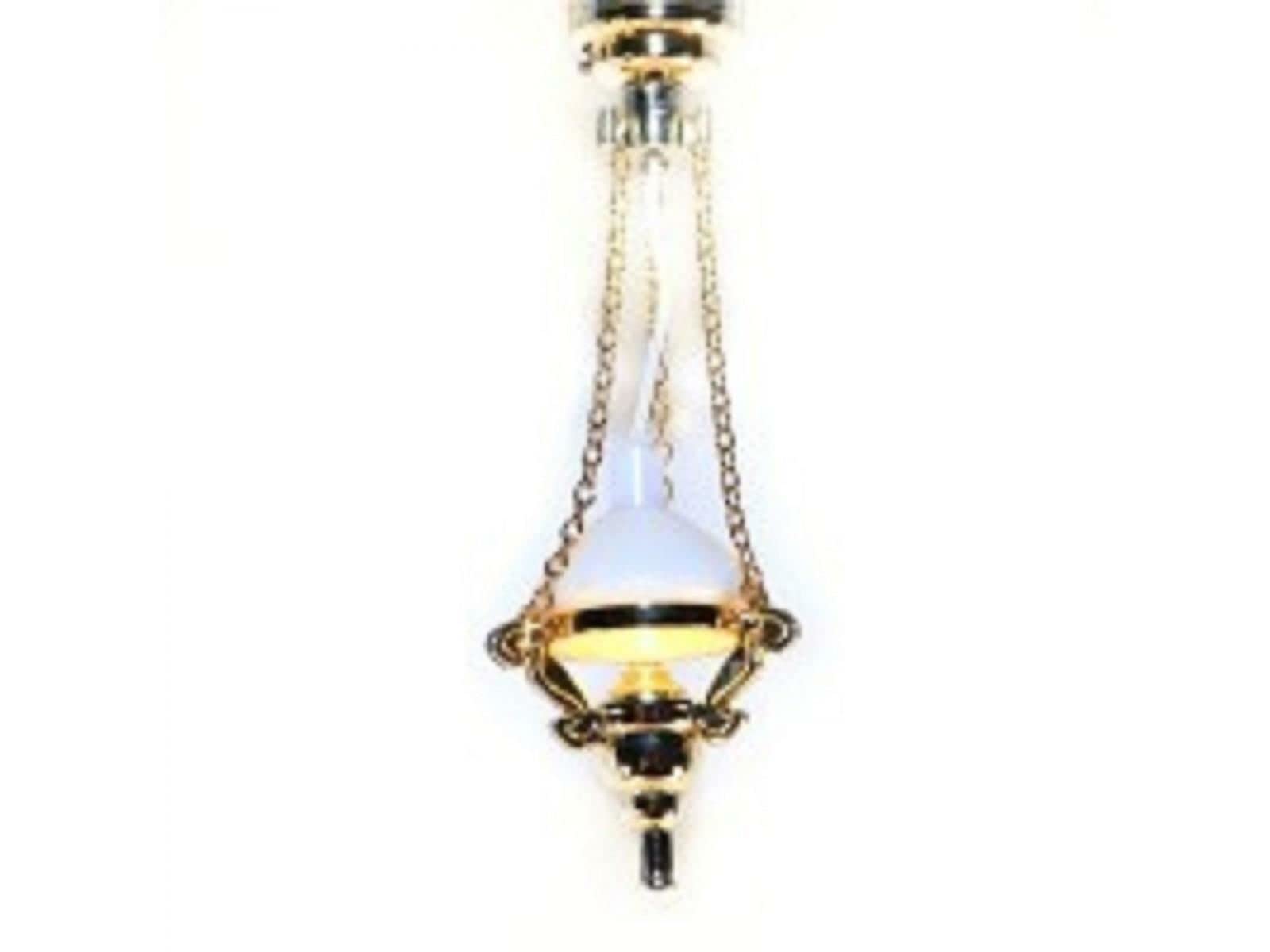 Melody Jane Dolls House Victorian Hanging Ceiling Lamp with Chimney Shade 12V Electric Light