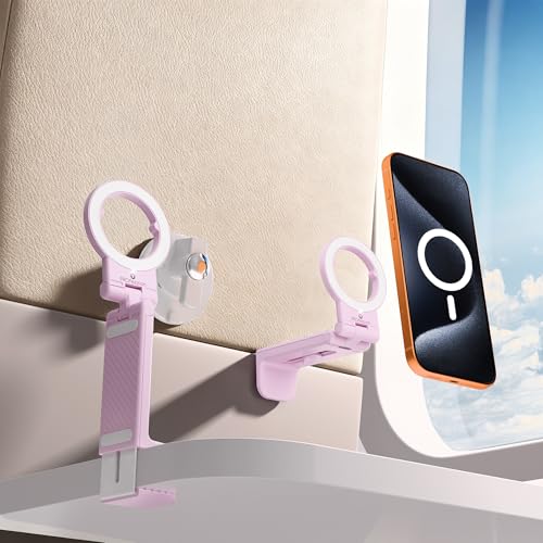 Support téléphone avion magnétique anti-fatigue cervicale pour iPhone 17 16 15 Rose