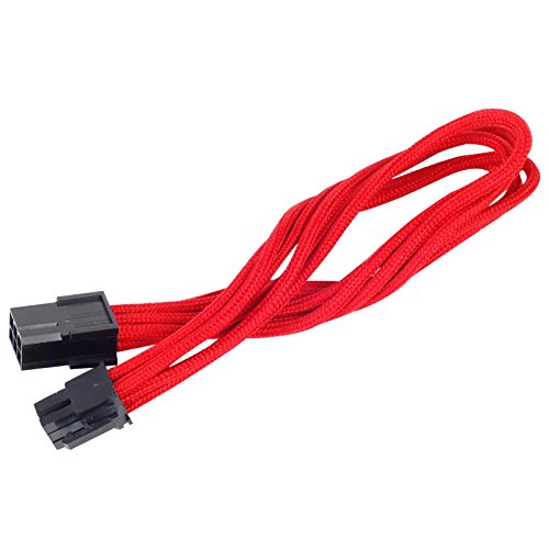 SilverStone SST-PP07-IDE6R - 25cm 6pin vers PCI-E 6pin Cable d'extension manchonné, rouge Cover
