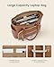 LOVEVOOK Laptop Tote Bag for Women Work, Vintage Leather Teacher Nurse Bag with Large Cup Holder, Bible Handbag Purse GIfs, Waterproof Professional Computer Briefcase for Business Office, 17 Inch