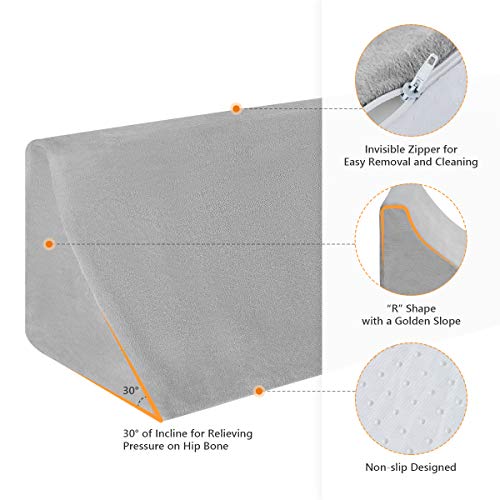Oasisspace Bed Wedge Pillow For Sleeping, Back Positioning Elevation Pillow With Removal Cover, Bedroom Elevated Body Alignment Ankle Support Pillow Leg Bolster For Side Sleeper, Back Pain, Bed Sores #TOP2