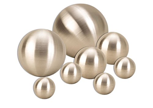 Geschenkestadl 8 er Set Dekokugel in Silber matt ca. Ø 15cm, Ø 10cm, Ø 6cm und Ø cm Edelstahl Kugel Schwimmkugel Rosenkugel Weihnachten