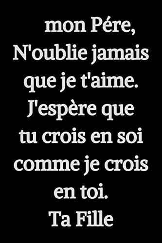 A Mon Pere N Oublie Jamais Que Je T Aime J Espere Comme Je Crois En Toi Ta Fille Carnet Pour Papa Avec Citations D Amour Pour Vos Peres Cadeau A Pour Papa 110 Pages Lignees