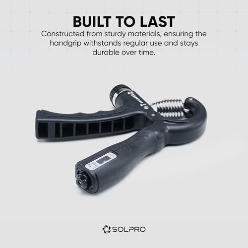 Image of Solpro Velgrip Adjustable Hand Grip Strengthener with Mechanical Counter for Men & Women | Adjustable 5 to 60 kg Resistance | Forearm, Wrist & Finger Strengthener | Home, Gym Workouts