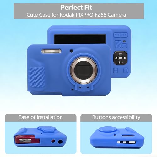 Funda de silicona para cámara Kodak PIXPRO FZ55, azul miniatura 2