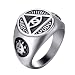 Elfasio Men's Stainless Steel Ring Illuminati The All-seeing-eye pyramid/eye symbol Bike Size 7