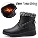 Anproity Womens Snow Boots Leather Winter Shoes Waterproof Comfortable Warm Fur Lined Boots Zipper Fashion Ankle Booties for Women Outdoor Black 7.5